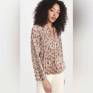 Vince Pomegranate Pleated Top (size S)